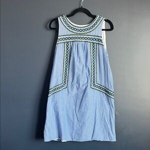 Vineyard Vines 100% Cotton Blue & White Embroidered Dress